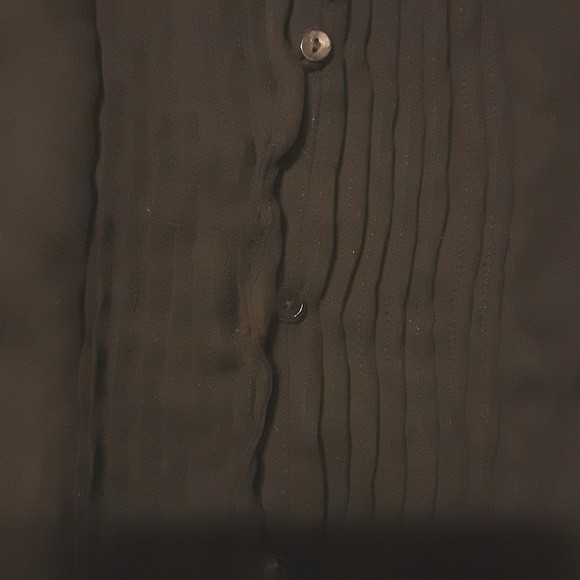 Zara Trf Collection Pleated Accent Black Sheer Short Sleeves Top Small - Picture 6 of 6